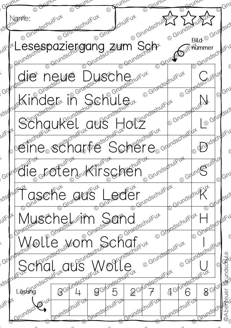 Buchstabeneinführung Lesematerial Kl. 1-2 | Vorschauseite 4 von 8 | Arbeitsblatt, Bildkarten / Flash-Cards