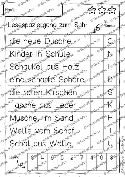 Buchstabeneinführung Lesematerial Kl. 1-2 | Vorschauseite 4 von 8 | Arbeitsblatt, Bildkarten / Flash-Cards
