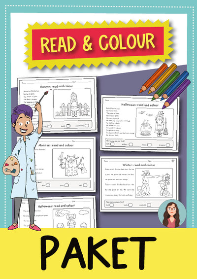Read and Colour Englisch – Materialpaket, Klasse 4–6, differenziert