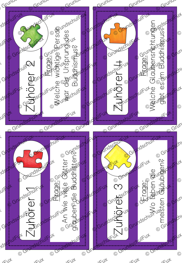 Weltreligionen Gruppenpuzzle Kl. 3-4 | Vorschauseite 14 von 16 | Lesematerial, Übungskarten | Religion Klasse 3/4