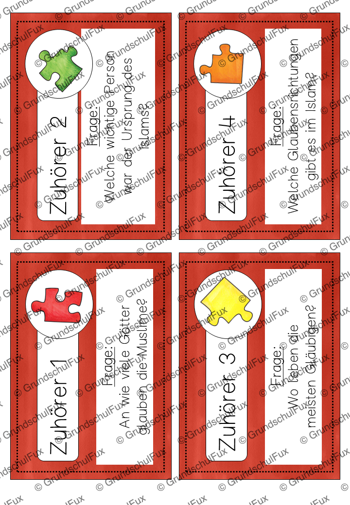 Weltreligionen Gruppenpuzzle Kl. 3-4 | Vorschauseite 11 von 16 | Lesematerial, Übungskarten | Religion Klasse 3/4