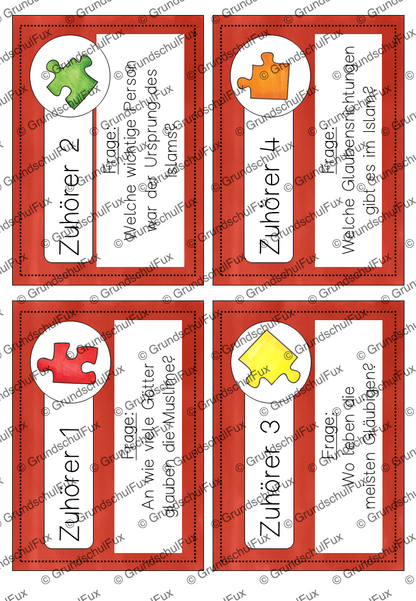 Weltreligionen Gruppenpuzzle Kl. 3-4 | Vorschauseite 11 von 16 | Lesematerial, Übungskarten | Religion Klasse 3/4