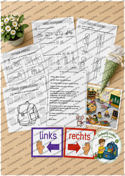 Erste Schulstunden Sachunterricht Kl. 1 | Vorschauseite 1 von 1 | Arbeitsblatt, Ausmalbild | Sachunterricht Klasse Klasse 1