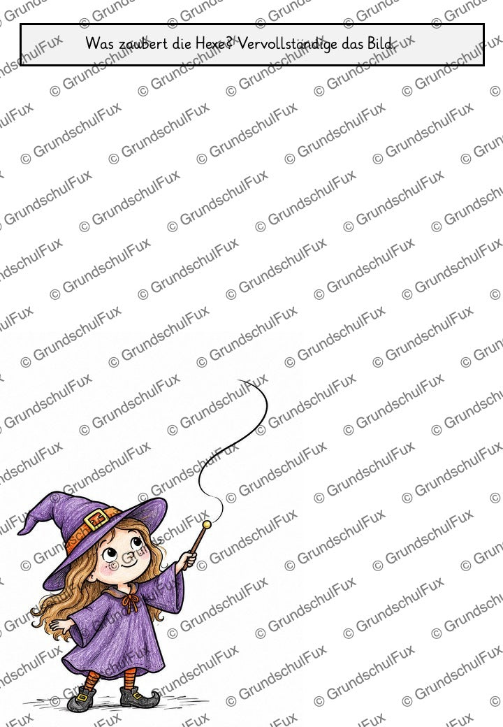 Halloween Paket Kl. 1-6 | Vorschauseite 7 von 26 | Arbeitsblatt, Ausmalbild | Kunst & Basteln Klasse 2/3/4 | Halloween