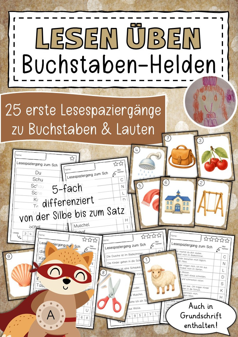 Buchstabeneinführung Lesematerial Kl. 1-2 | Cover | Arbeitsblatt, Bildkarten / Flash-Cards | Deutsch Klasse Klasse 1/Klasse 2