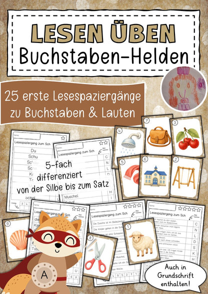 Buchstabeneinführung Lesematerial Kl. 1-2 | Cover | Arbeitsblatt, Bildkarten / Flash-Cards | Deutsch Klasse Klasse 1/Klasse 2