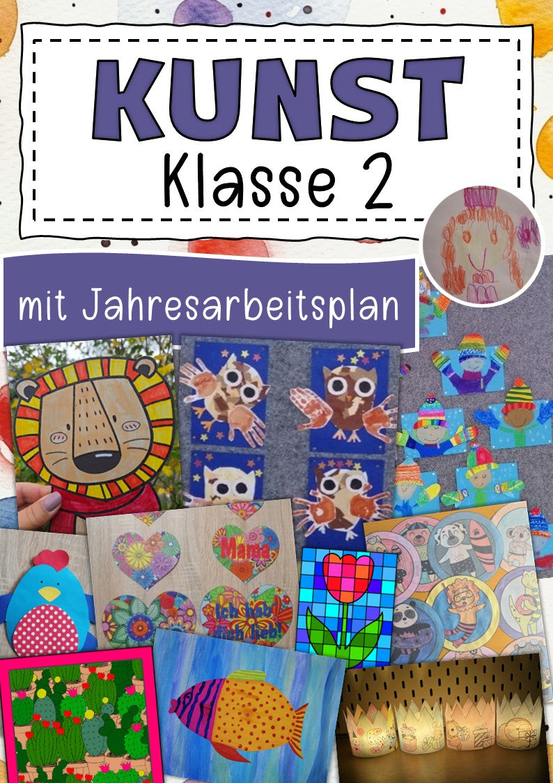 Kunst Stoffverteilungsplan Kl. 2 | Cover | Ausmalbild, Bastelvorlage | Kunst & Basteln Klasse 2 | Valentinstag