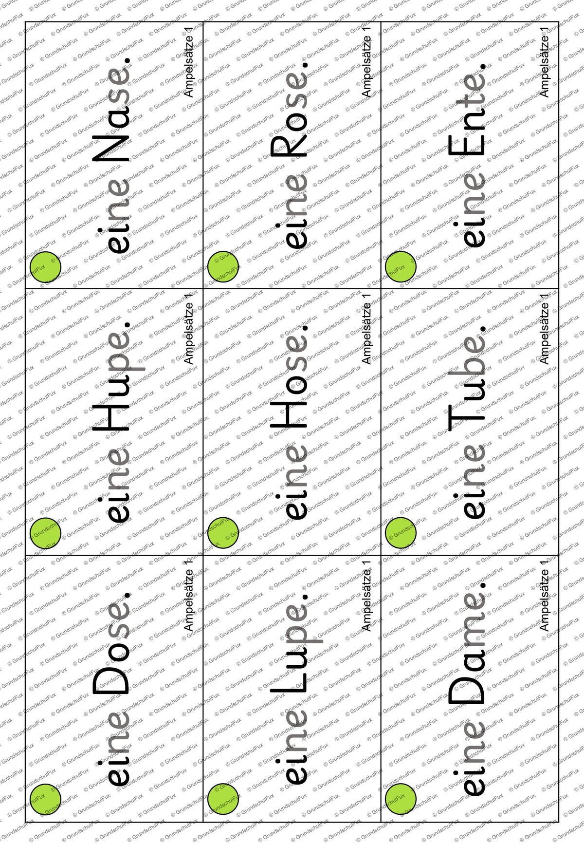 Ampelsätze Lesematerial Kl. 1-2 | Vorschauseite 4 von 7 | Lesematerial, Übungskarten | Deutsch Klasse Klasse 1/Klasse 2